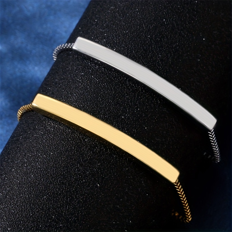 Custom Engraved Stainless Steel Couple Bracelet